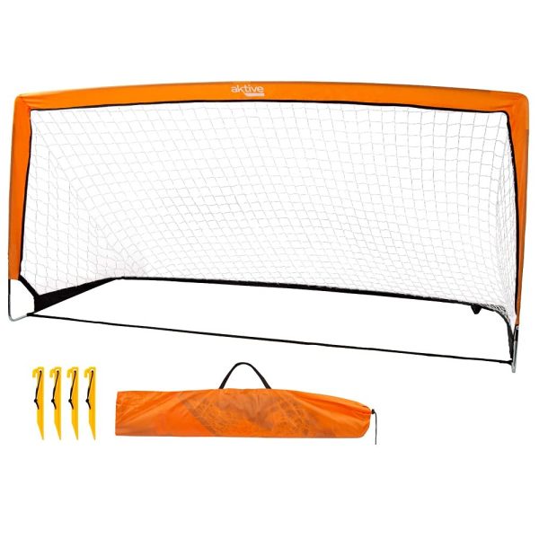 Aktive 54119 Portería de fútbol plegable para niños Sports, Accesorios de entrenamiento fútbol, tamaño 200x100x100 cm, incluye 4 piquetas, Juegos al aire libre para niños Embalaje Deteriorado Hot on Sale