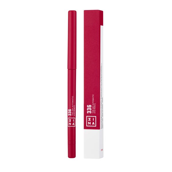 3INA MAKEUP - The 24H Automatic Eye Pencil 336 - Rojo rosado - Lápiz de ojos retráctil con duración 24H - Delineador de ojos de alta pigmentación con textura cremosa - 12 tonos - Vegan - Cruelty Free Embalaje Deteriorado Online Sale