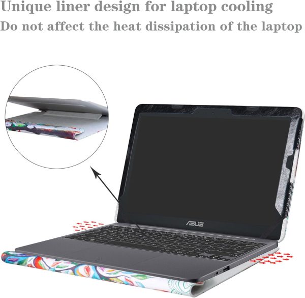 Alapmk Funda Protectora de Cuero PU Especialmente diseñada para portátiles ASUS VivoBook E203NA E200HA L200HA   Chromebook C201 C201PA de 11,6 , Love Tree Fashion