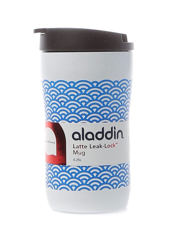 Aladdin 10-06632-013 Taza de Acero Inoxidable de Doble Pared al Vacío Latte Leak-Lock 0.25L Snowflake White Sale