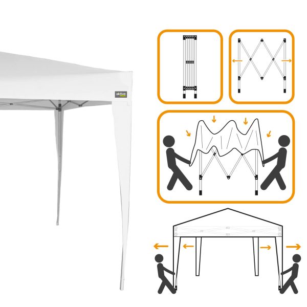 Aktive 62187 Carpa Plegable Blanco 300x300x240 250 para Exterior, Playa o Camping Embalaje Deteriorado Sale