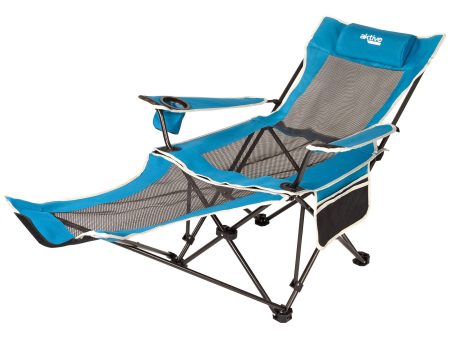 Aktive 63001 Tumbona plegable camping con almohada y posavasos, 54 x 152 x 88 cm ( Incluye Bolsa de Transporte) Embalaje Deteriorado Fashion