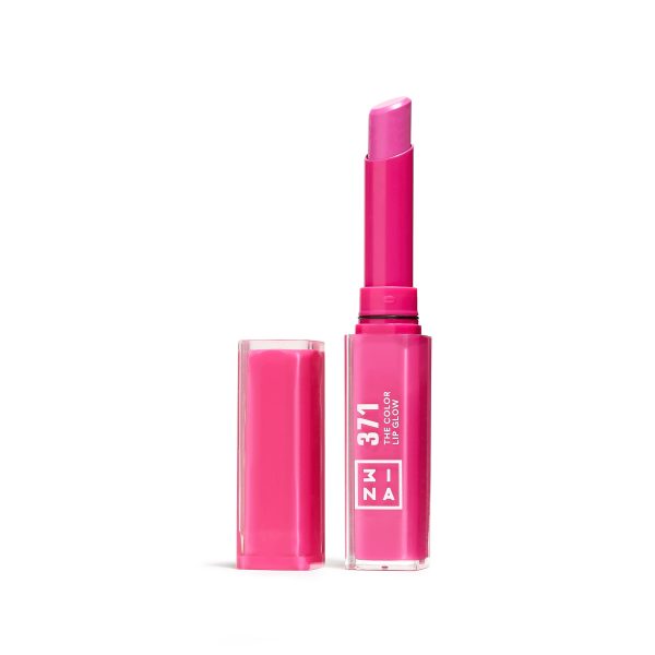 3ina Makeup - The Color Lip Glow 371 - Fucsia - Labial Hidratante con Manteca de Karité - Barra de Labios Brillo - Bálsamo Alta Pigmentación Vegan - Cruelty Free Embalaje Deteriorado Online