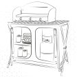 Aktive 52857 Mueble plegable de cocina con paravientos para camping y jardín, armario doble, altura regulable, color azul marino, 88x51x81-111 cm Embalaje Deteriorado For Discount