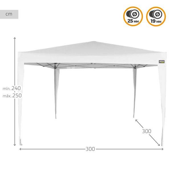 Aktive 62187 Carpa Plegable Blanco 300x300x240 250 para Exterior, Playa o Camping Embalaje Deteriorado Sale