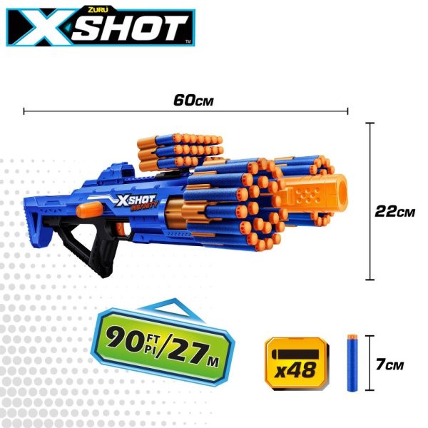 X-Shot 47146 Pistola  Insanity Bezerko de ZURU con 84 Dardos con tecnología de Bolsillo de Aire y Almacenamiento Embalaje Deteriorado Online Sale