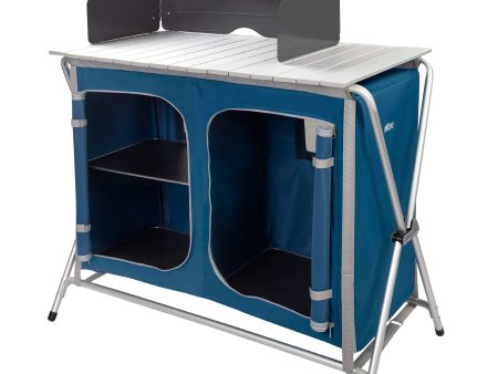 Aktive 52857 Mueble plegable de cocina con paravientos para camping y jardín, armario doble, altura regulable, color azul marino, 88x51x81-111 cm Embalaje Deteriorado For Discount