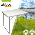 Aktive 52814 Mesa de camping plegable, ligera y portátil, color blanco, 80x60x70 cm Embalaje Deteriorado Discount