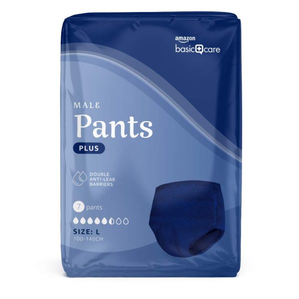 Amazon Basic Care Pants Hombre Plus L – 28 Unidad, 4 Paquetes de 7, Azul Embalaje Deteriorado Cheap