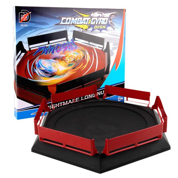 Arena Compatible con Beyblade Disco Burst Gyro Arena Disco De Duelo Spinning Top Launcher Accesorios De Juguete Para Niños Regalos De Cumpleaños De Navidad Negro Embalaje Deteriorado For Sale