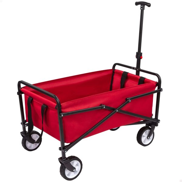 Aktive 62651 Carro transporte plegable para playa, color rojo, 76 x 45 x 63-93 cm Embalaje Deteriorado Fashion