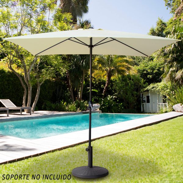 Aktive 53877 Sombrilla jardín rectangular , Parasol terraza, color crema, 3x2 m Embalaje Deteriorado on Sale