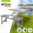 Aktive 52887 Mesa de camping plegable con sillas de aluminio, 135x86x67 cm Embalaje Deteriorado on Sale