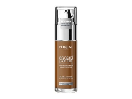 Base de maquillaje L Oréal Paris Accord Parfait con ácido hialurónico, tono piel medio-oscuro 8.N, 30 ml Embalaje Deteriorado Online Sale