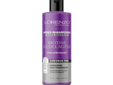 Acondicionador sin sulfatos con Biotina y Colágeno para cabello fino de 500 ml Lorenzo Profesional (Cad: 07 03 2026) Discount