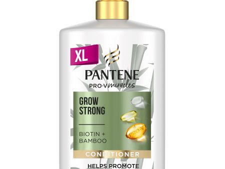 Acondicionador Pantene con Bambú y Biotina | Fortalece y estimula el crecimiento del cabello | Reduce la caída del pelo | Botella XL de 1L Embalaje Deteriorado Fashion