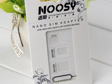 Kit de Adaptador de Tarjeta SIM Noosy (Nano MicroSim) Blanco + Abridor Sim Embalaje Deteriorado Discount