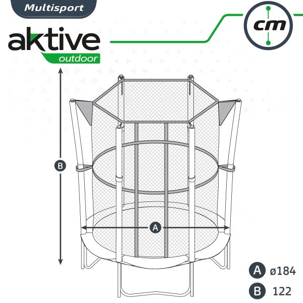 Aktive 54086 Cama elástica infantil Sports 133 cm diámetro Embalaje Deteriorado Fashion