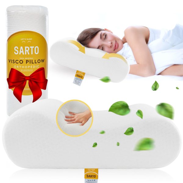 Almohada Cervical Ergonómica Haxia con Memoria de Forma y Funda Lavable | Soporte para el Cuello y Reducción del Dolor de Cervicales y Ronquidos | Diseño Ortopédico y Transpirable Embalaje Deteriorado Online