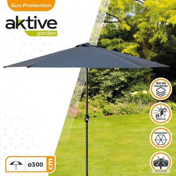 Aktive 53867 Parasol hexagonal Garden diámetro 2,5 m - Color gris Embalaje Deteriorado Online Hot Sale