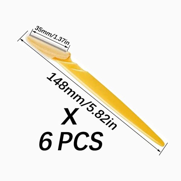 6 Piezas de Maquinillas de Afeitar Cejas, Maquinillas de Afeitar de Cejas de Seguridad Traje, de Afeitar de Precisión Facial Cejas, Portátil Facial Eyebrow Trimmer Herramienta, Adecuado para Damasr (Falta 1 unidad, Incluye 6) Embalaje Deteriorado Online now