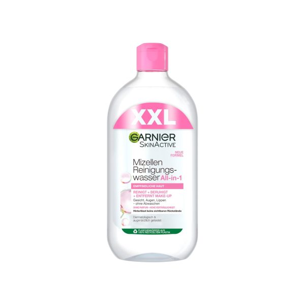 Agua micelar todo en 1 Garnier SkinActive con glicerina vegetal y micelas, 700 ml Embalaje Deteriorado Fashion