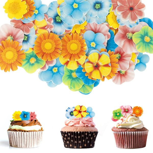 Adornos para Tartas Flores 80 Piezas Decoración de Pastel de Bodas Cupcakes Magdalenas Cumpleaños Alimentos Embalaje Deteriorado Online now