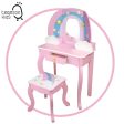 Woomax 85397 Teamson Kids - Tocador Infantil para niñas Arco Iris con Taburete y Espejo, Juguetes de Madera, Maquillaje para niñas Embalaje Deteriorado Cheap