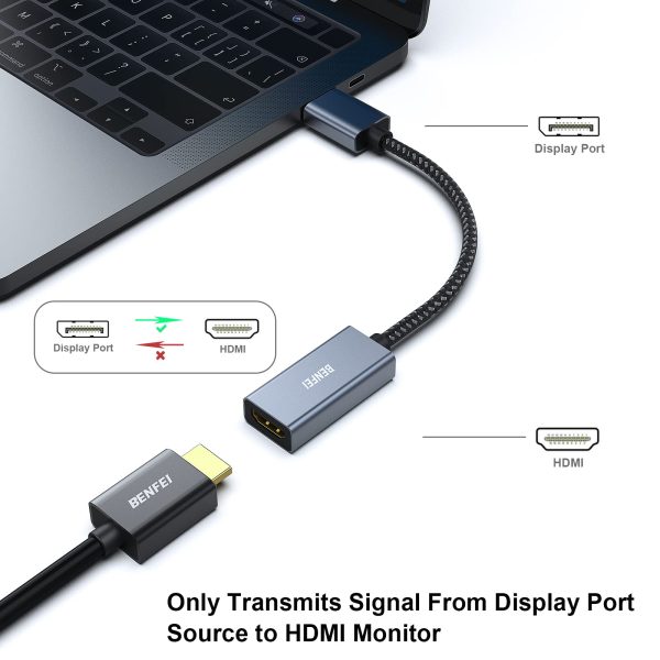 Adaptador DisplayPort a HDMI BENFEI 4K unidireccional Embalaje Deteriorado For Discount