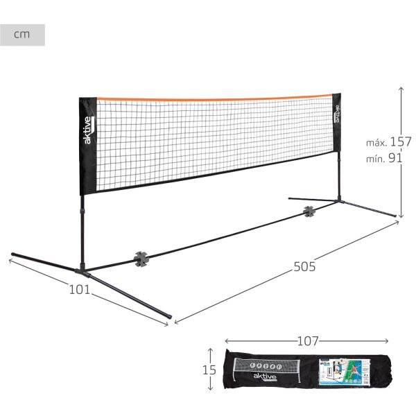 Aktive 54175 Red portátil Sports para vóley y bádminton - altura ajustable Embalaje Deteriorado For Sale