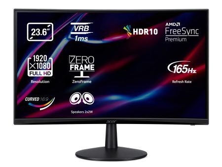 Acer Nitro ED240Q S 23.6 Full HD VA 165 Hz 1 ms Freesync Plana Negro Gaming Caja Abierta Online Sale