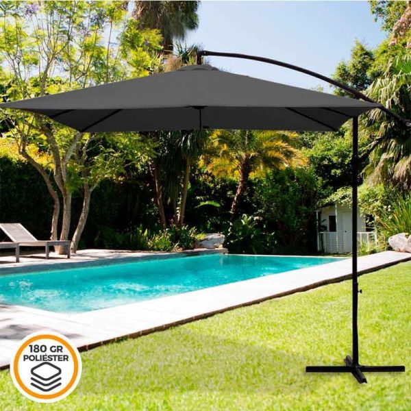 Aktive 53891 Parasol excéntrico Banana Garden 300x300cm gris claro Embalaje Deteriorado Online