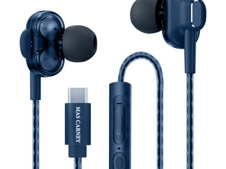 Auriculares USB C MAS Carney TI9 con Doble Conjunto de Altavoces Azul Embalaje Deteriorado on Sale