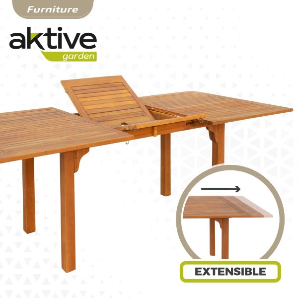 Aktive 61031 Mesa de jardín extensible rectangular de madera de acacia, 200x100x74cm Embalaje Deteriorado Online