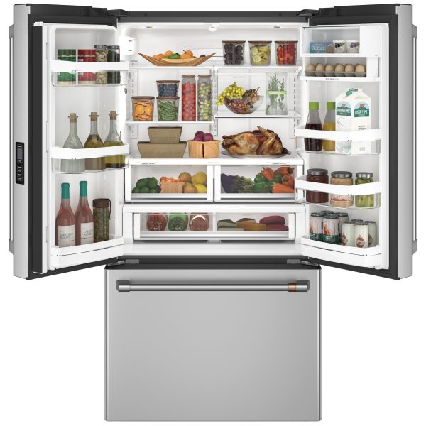 Café 36-inch, 23.1 cu.ft. Counter-Depth French 3-Door Refrigerator with WiFi Connect CWE23SP2MS1 Hot on Sale